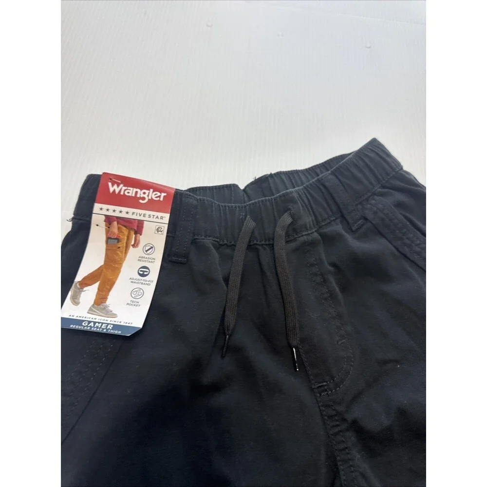 Wrangler Boys Five Star Gamer Cargo Jogger Pants Black NWT Size 12 Slim